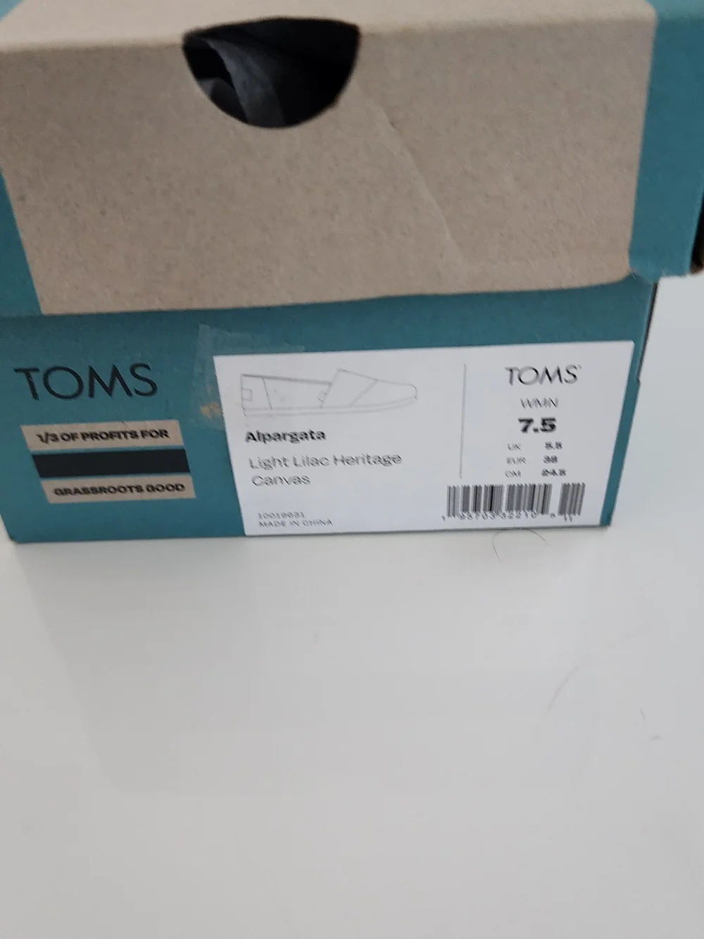 Toms Women's Lilac Canvas Slip-On Flats Size 7.5
